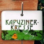 Kräuterschild Kräuterstecker Pflanzschild Emaille Emailschild Blanko 25cm 